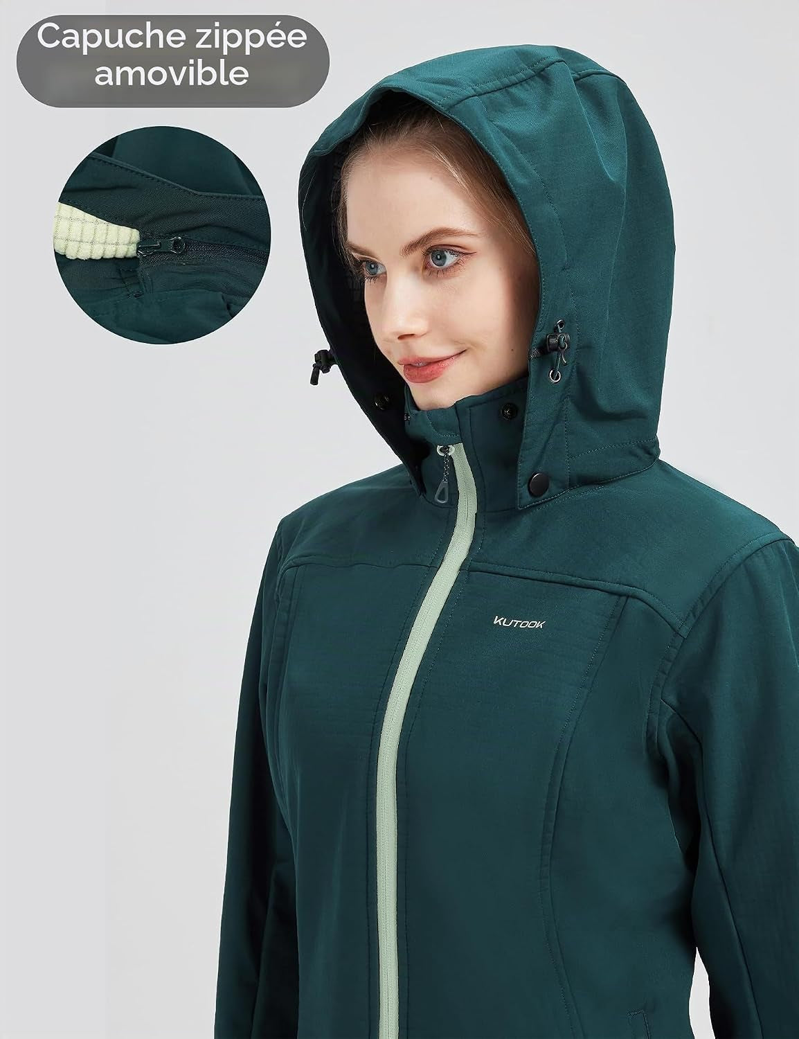 Veste Softshell Femme Chaud Imperméable​​ Et Coup Vent Pour Randonnée Ski HC402