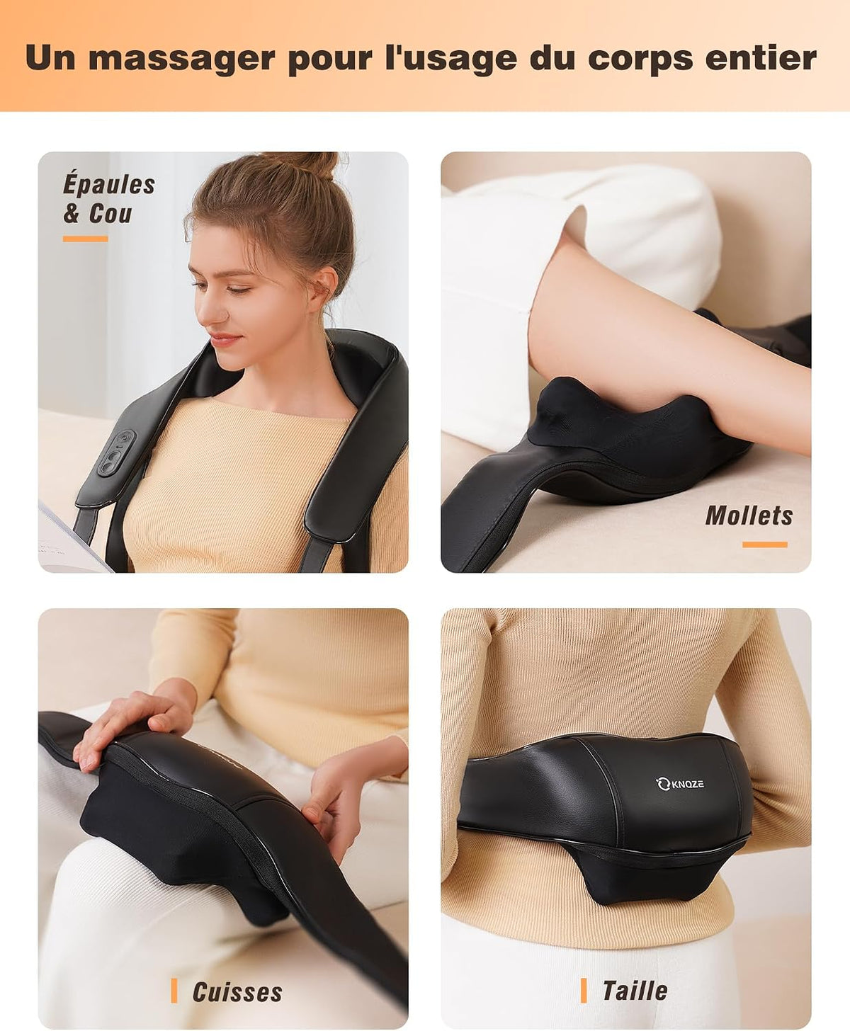 ® Masseur Cervical, Massage Shiatsu 4D Avec Pétrissage En Profondeur