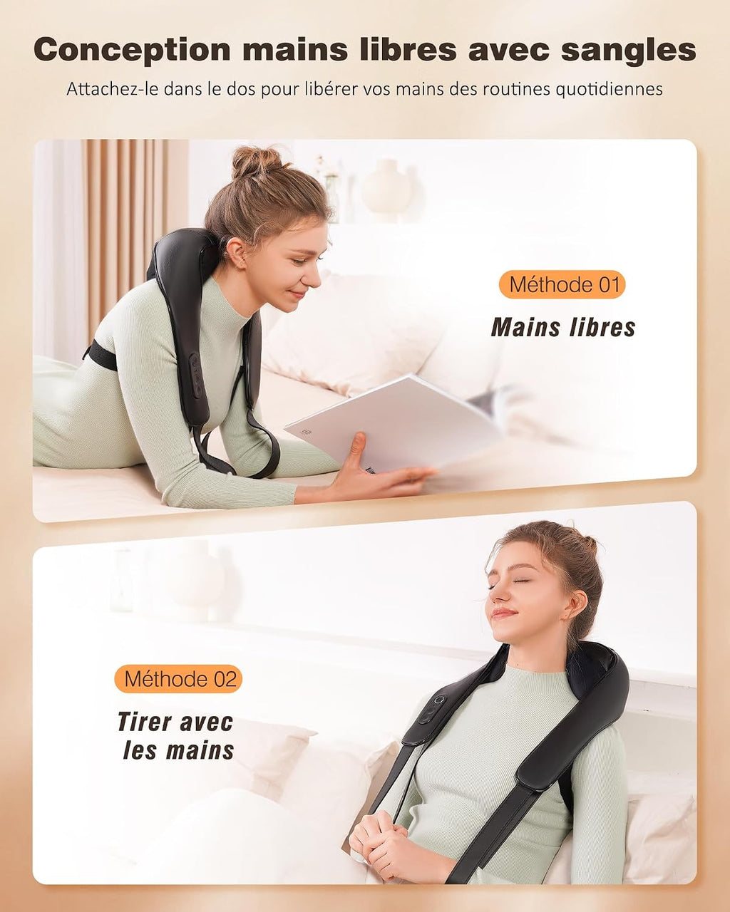 ® Masseur Cervical, Massage Shiatsu 4D Avec Pétrissage En Profondeur