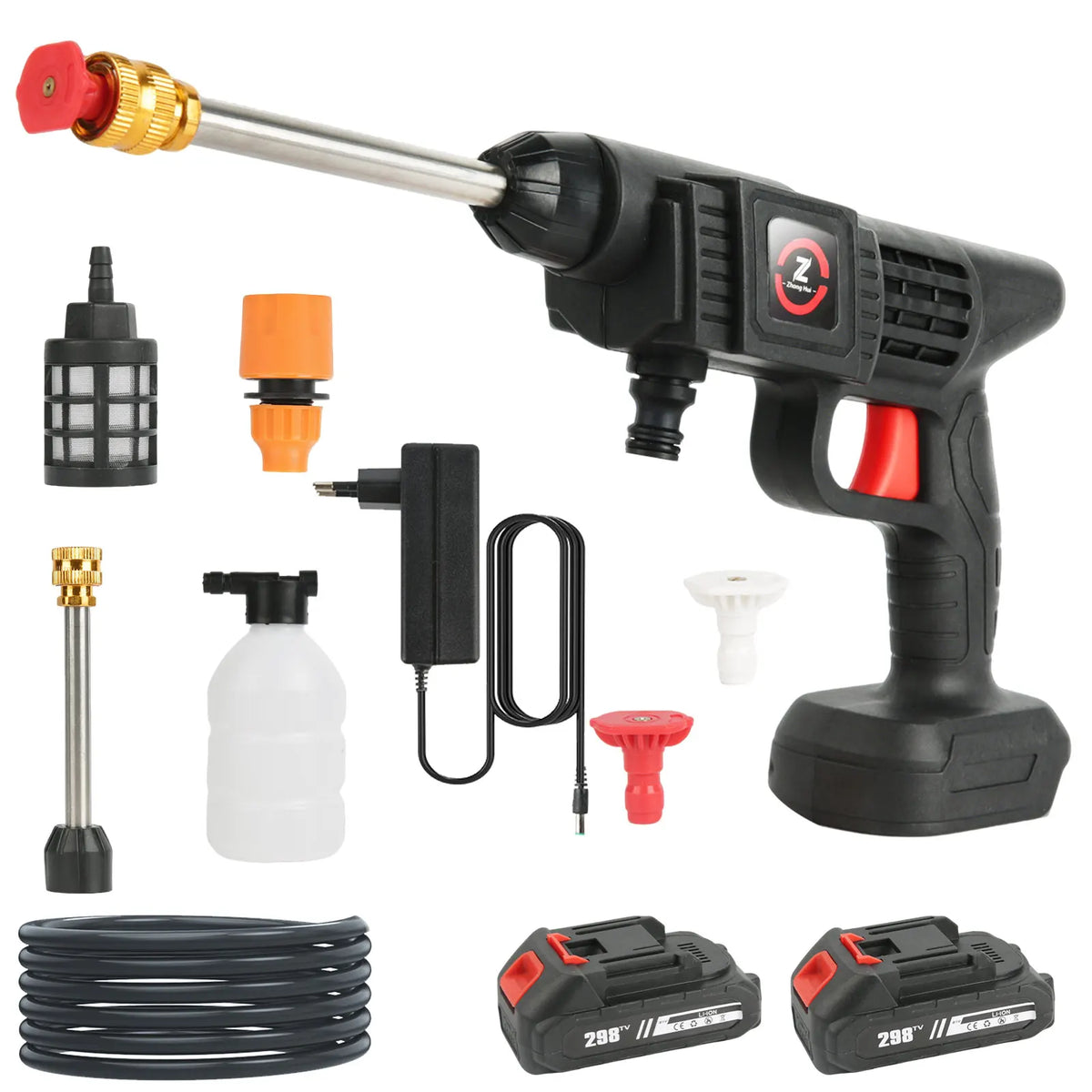 200W 70BAR Cordless High Pressure Wash Spray Water Gun Car Wash Pressure Water Washing Machine with 21V Lithium Battery