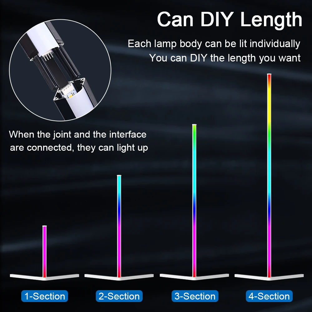 RGB LED Floor Lamp Indoor Home Decoration Modern Corner Floor Lamp Living Rome Art Decor Atmospheric Standing Stand Lighting
