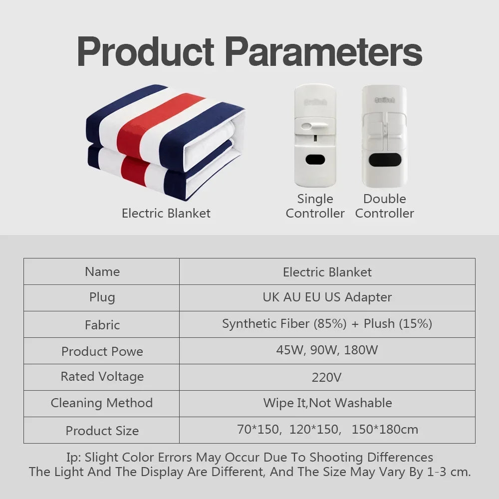 220V Electric Heating Blanket 70X150Cm/120X150Cm/150X180Cm Thicker Heater Heated Blanket Winter Warm Thermostat Heated Pads