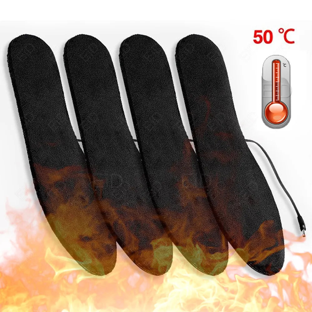 USB Heating Insoles Feet Winter Warm Heated Insoles Sport Outdoor Heat Insoles Shoes Pads for Skiing Washable Warm Thermal Pads