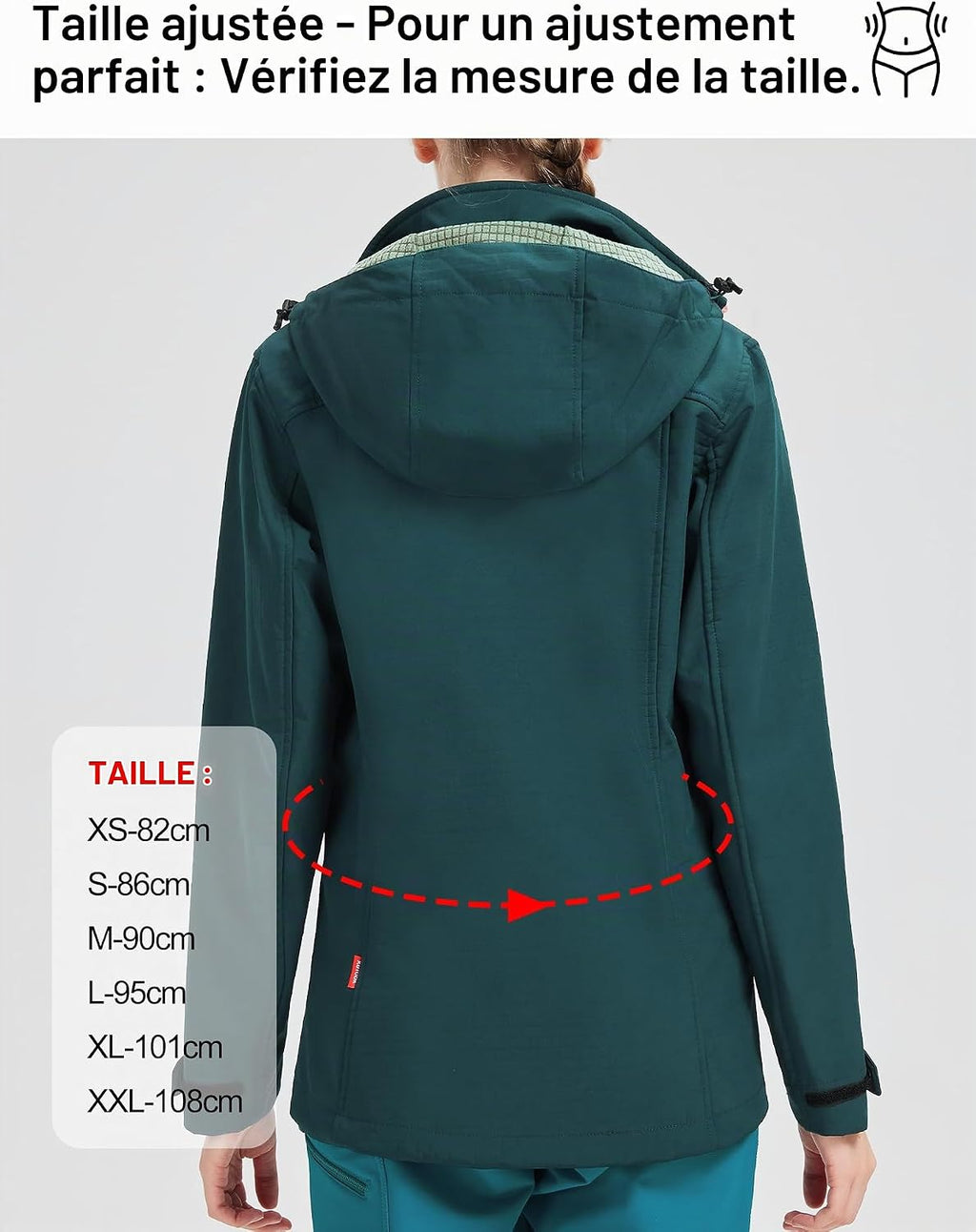 Veste Softshell Femme Chaud Imperméable​​ Et Coup Vent Pour Randonnée Ski HC402