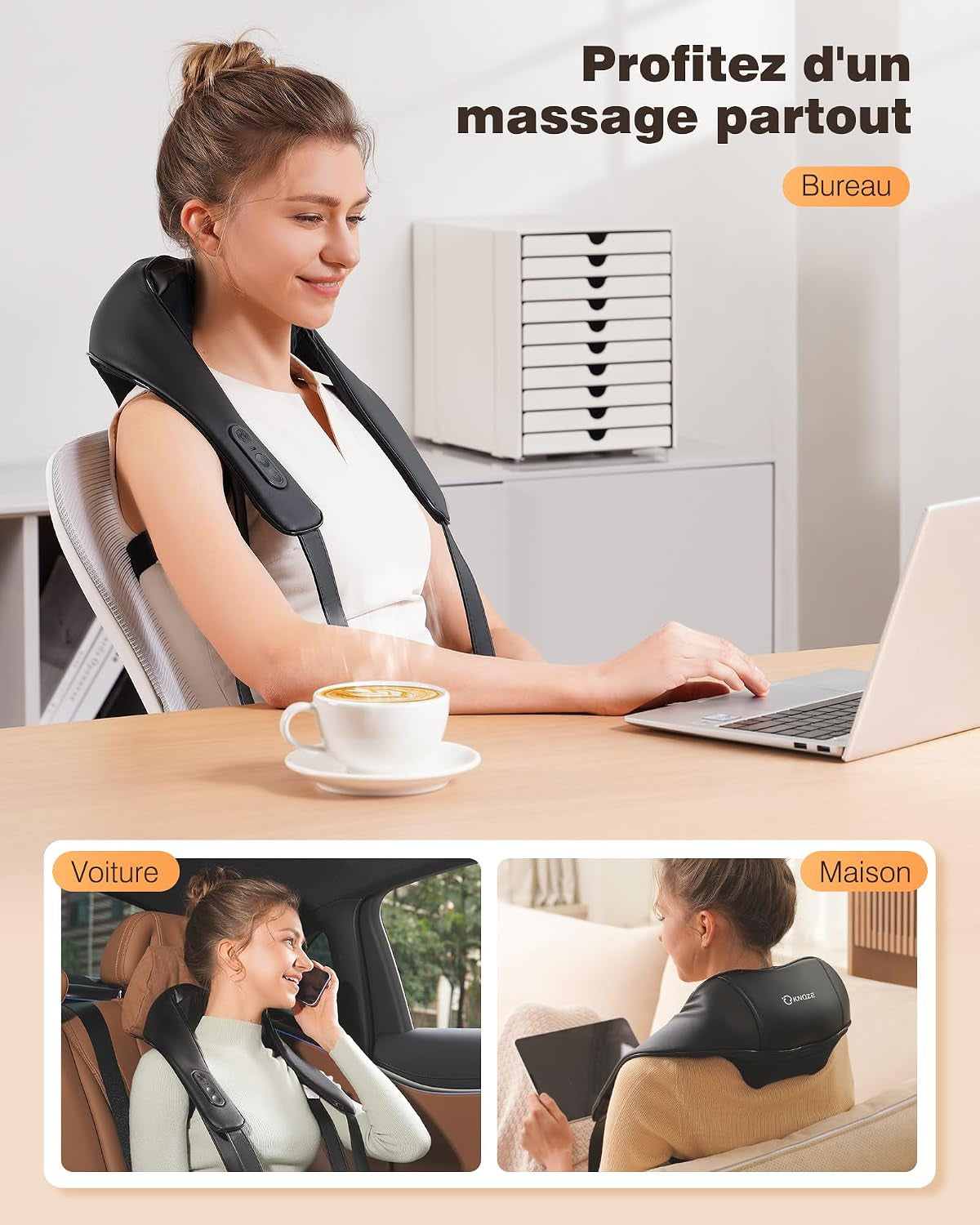 ® Masseur Cervical, Massage Shiatsu 4D Avec Pétrissage En Profondeur