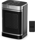 Chauffage D'Appoint Électrique, Céramique PTC 1500W, Télécommande, Sécurité Enfant, Protection Anti-Basculement Et anti Surchauffe, Minuterie 1-24 H, Mode ECO, Rectangle
