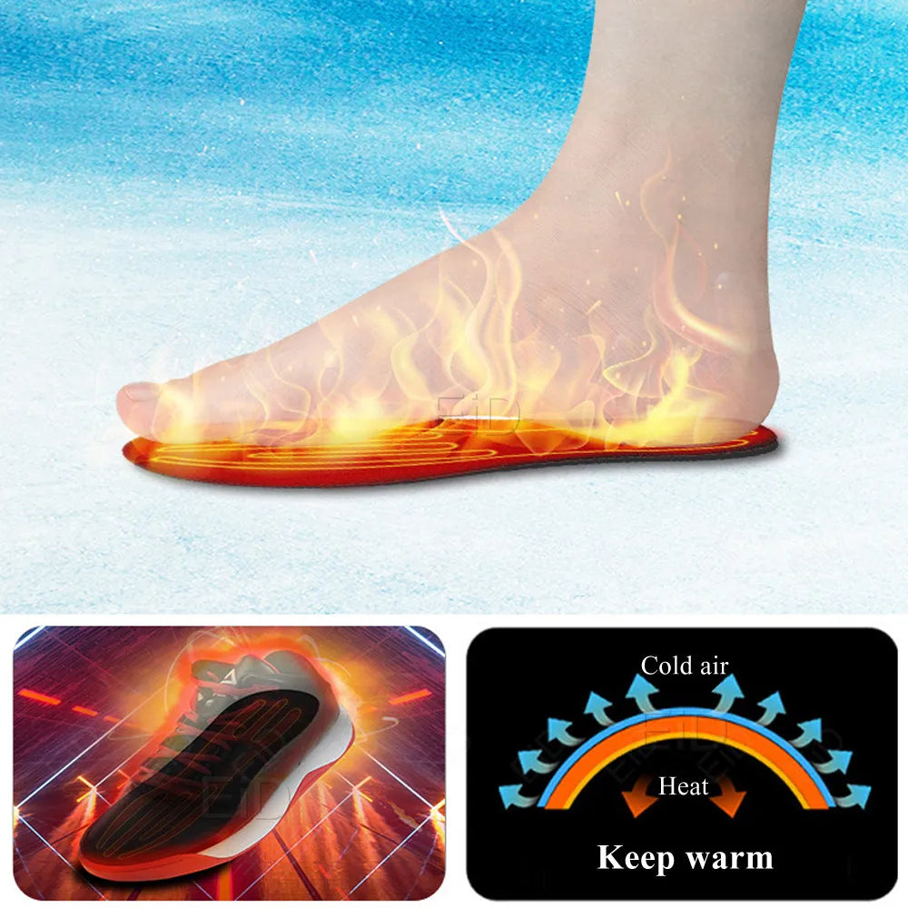 USB Heating Insoles Feet Winter Warm Heated Insoles Sport Outdoor Heat Insoles Shoes Pads for Skiing Washable Warm Thermal Pads