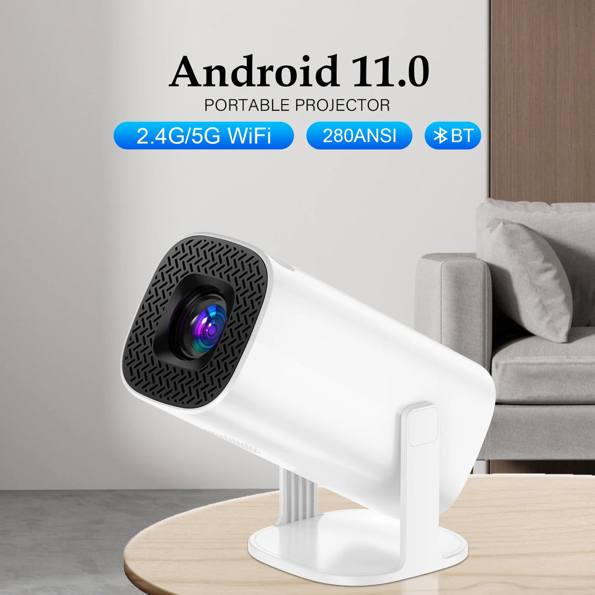 Mini Projecteur 4K Wifi Bluetooth – Android, Home Cinéma Portable