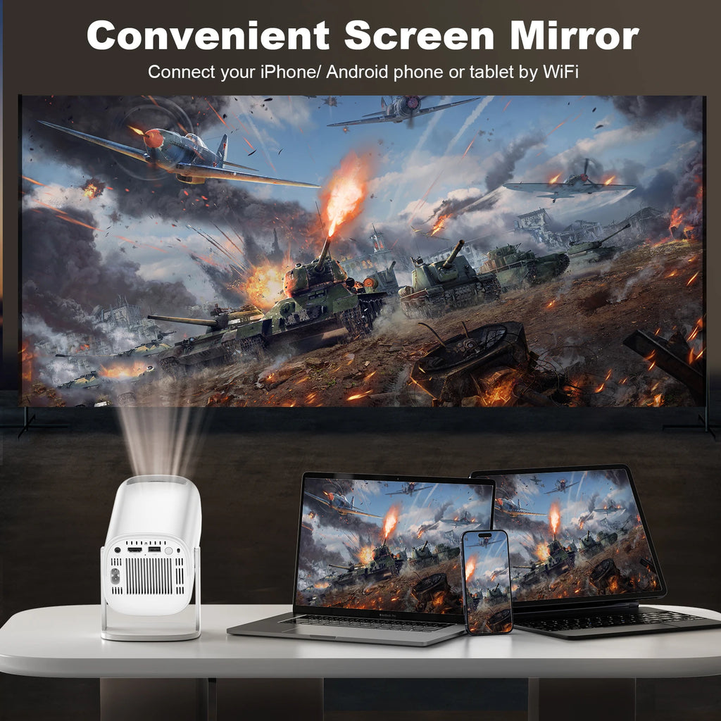 Mini Projecteur 4K Wifi Bluetooth – Android, Home Cinéma Portable