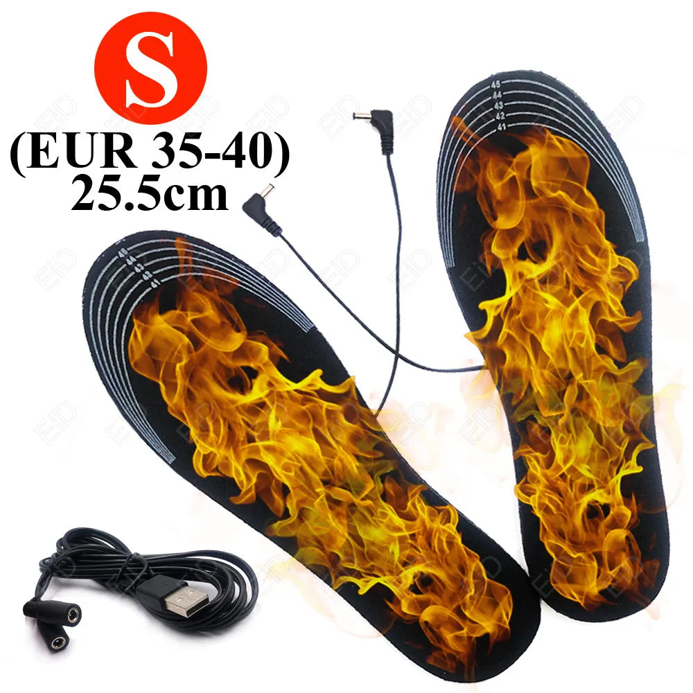 USB Heating Insoles Feet Winter Warm Heated Insoles Sport Outdoor Heat Insoles Shoes Pads for Skiing Washable Warm Thermal Pads